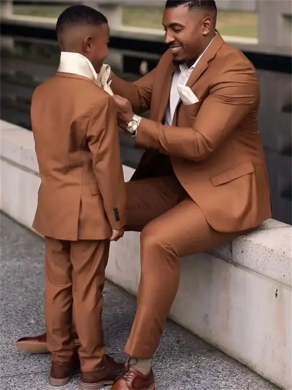 Men Formal Wear Pants - 2 Pieces Dark Brown Men Suits