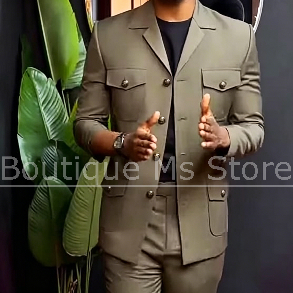 Men Formal Wear Pants - Men Safari Suit Two Piece Set