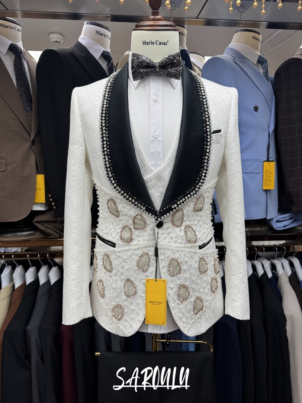 Richly Pearls Beaded Men Suit  – Men Formal Wear Sale Bewertung und Preis