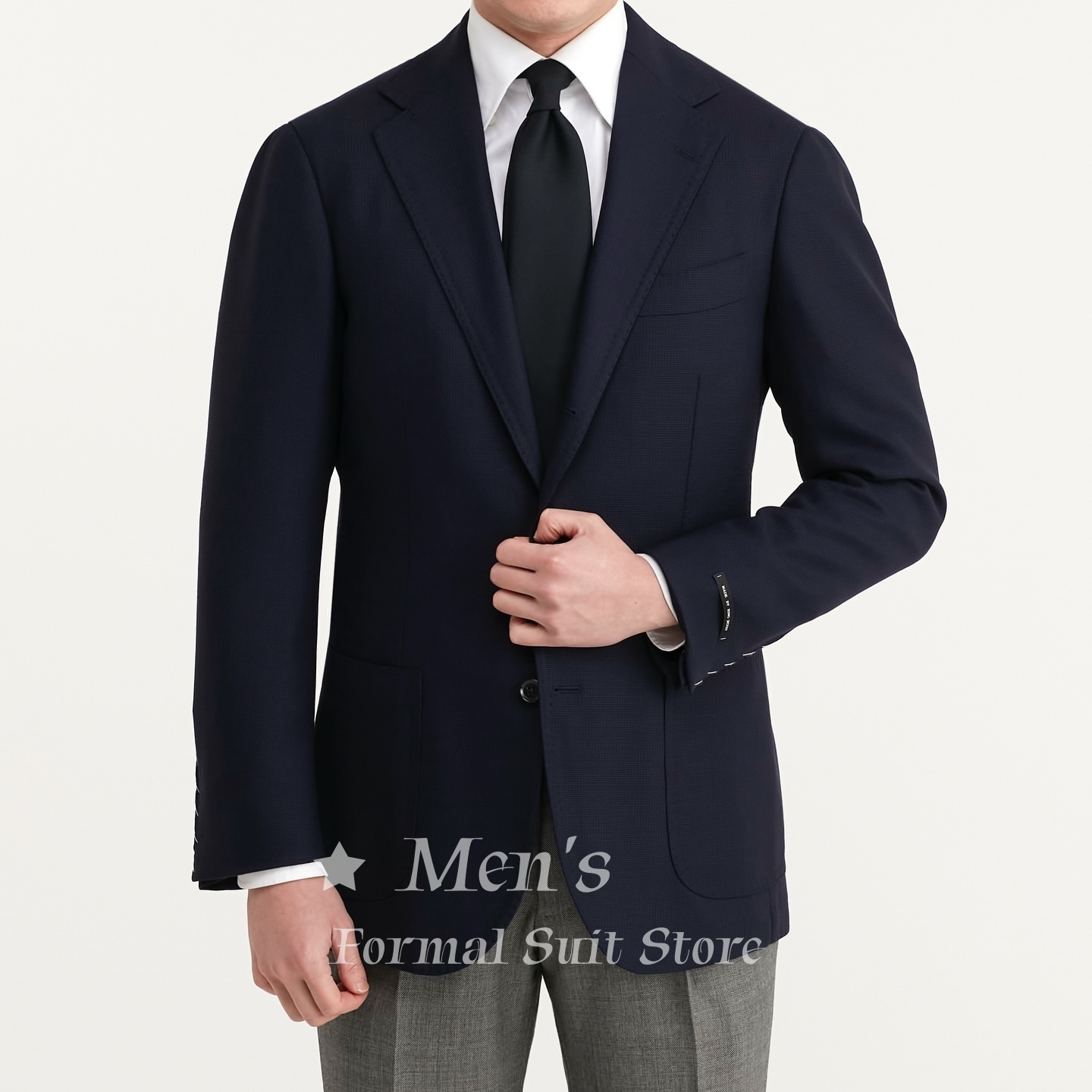 Luxury Men's Navy Blue Blazer  – Men Formal Wear Blue Bewertung und Preis
