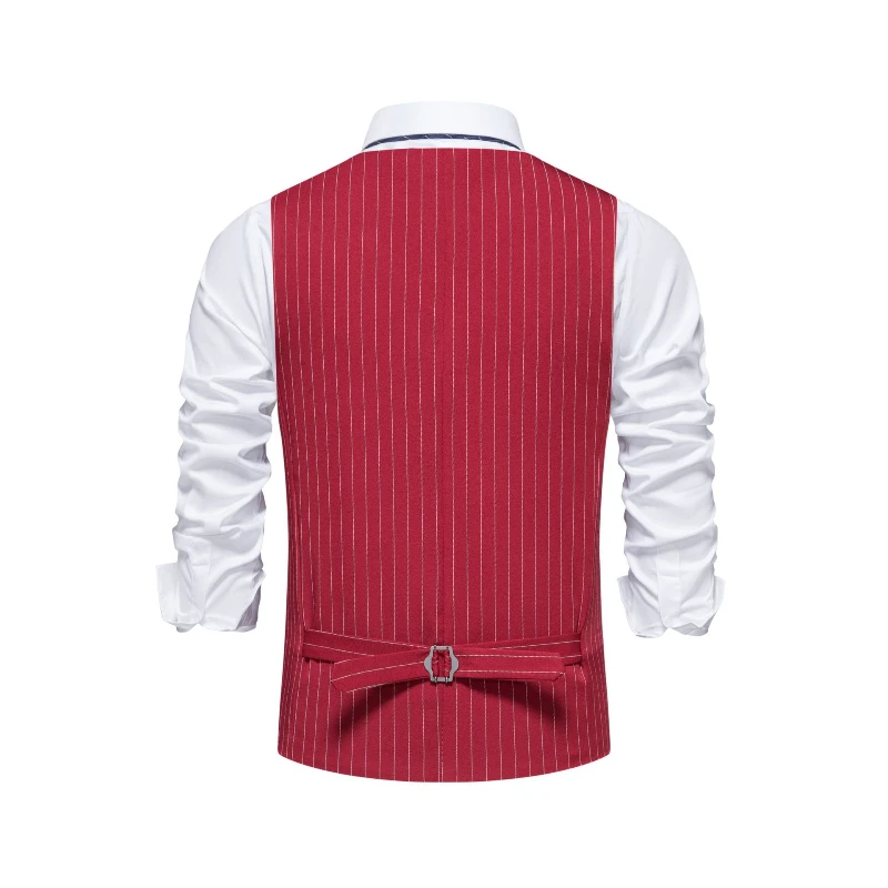 2026 New Red Striped Suit Vest – Men'S Formal Wear Waistcoat Bewertung und Preis
