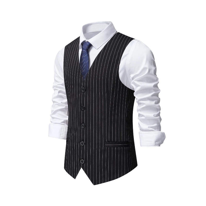 2026 New Red Striped Suit Vest – Men'S Formal Wear Waistcoat Bewertung und Preis