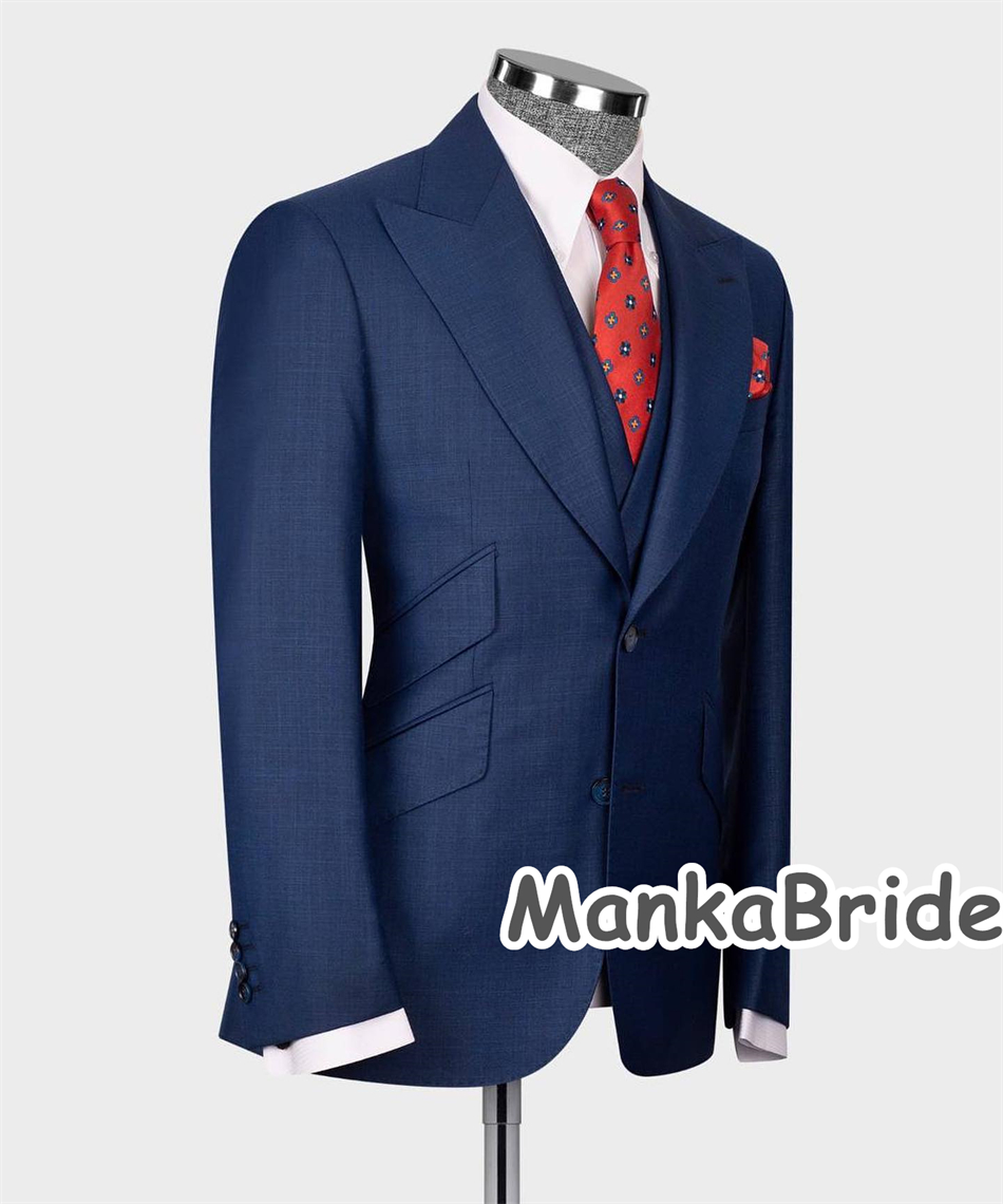Elegant Navy Blue Classic Wedd – Men Formal Wear Blue Bewertung und Preis