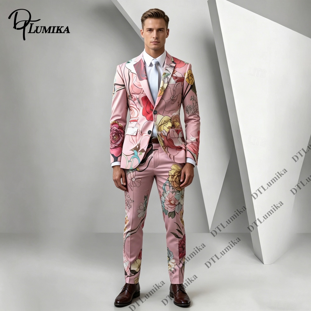 DTLumika Pink Base Floral Prin – Men Formal Wear Photoshoot Bewertung und Preis