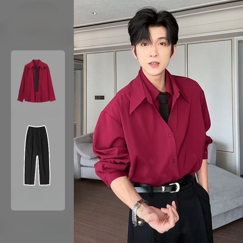 Men's Patchwork Long Sleeve Sh – Men Formal Office Wear Shirts Bewertung und Preis