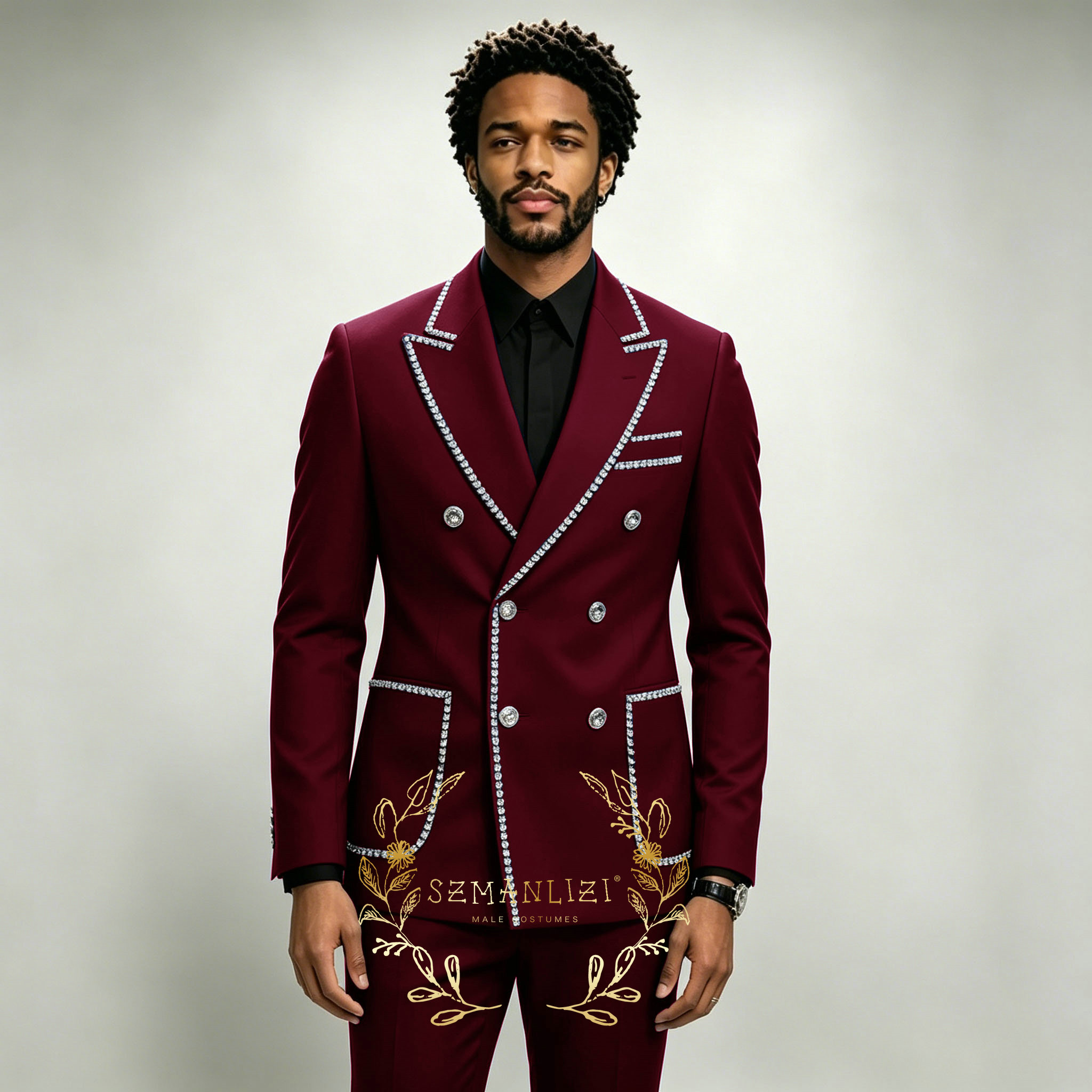 Luxury Men's Suits 2 Pieces Ro – Men Formal Wear Blue Bewertung und Preis