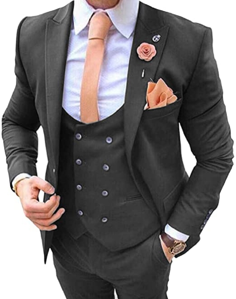 Navy Blue Men's Suits 3 Pcs Co – Men Formal Wear Blue Bewertung und Preis