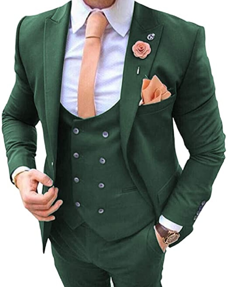 Navy Blue Men's Suits 3 Pcs Co – Men Formal Wear Blue Bewertung und Preis