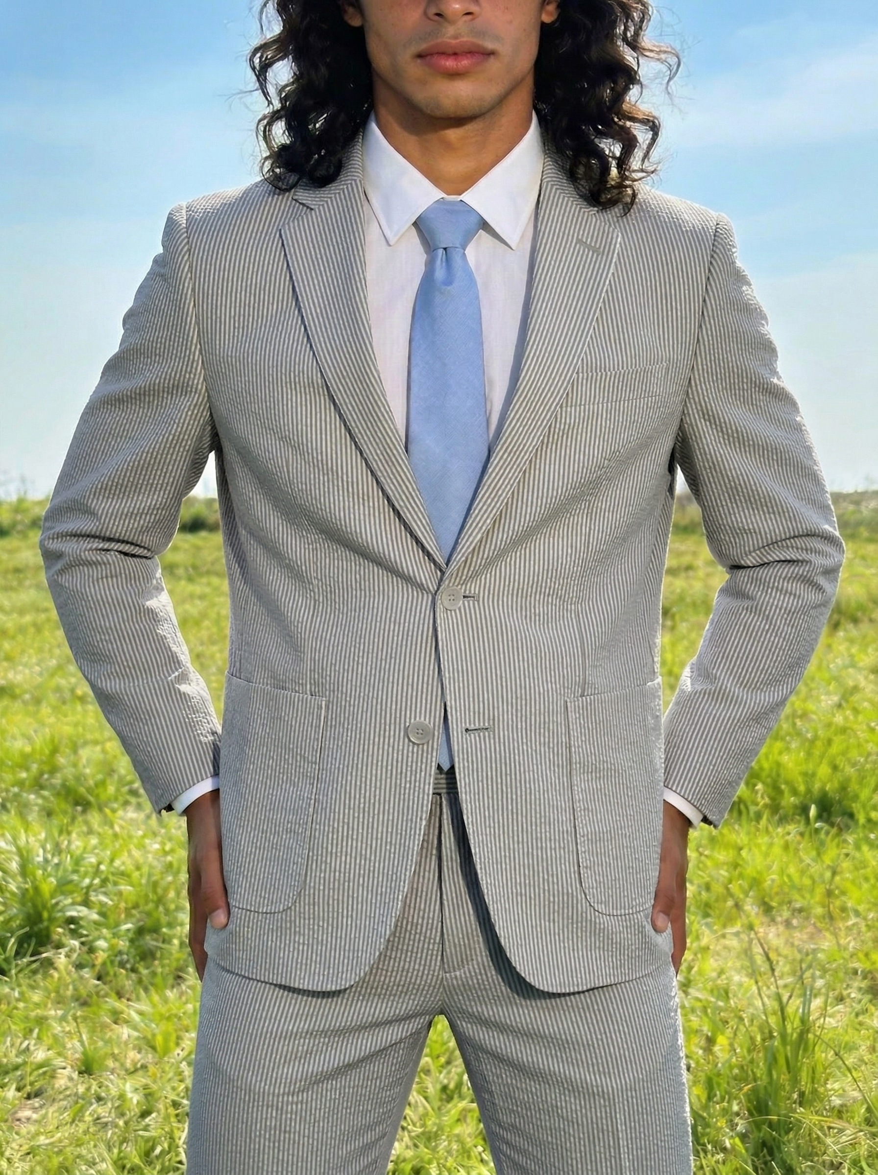 Classic Summer Striped Seersuc – Men Formal Wear Summer Bewertung und Preis