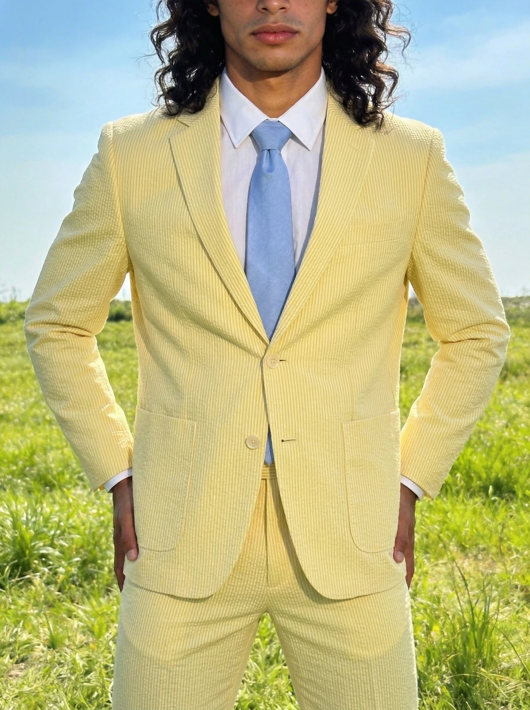 Classic Summer Striped Seersuc – Men Formal Wear Summer Bewertung und Preis