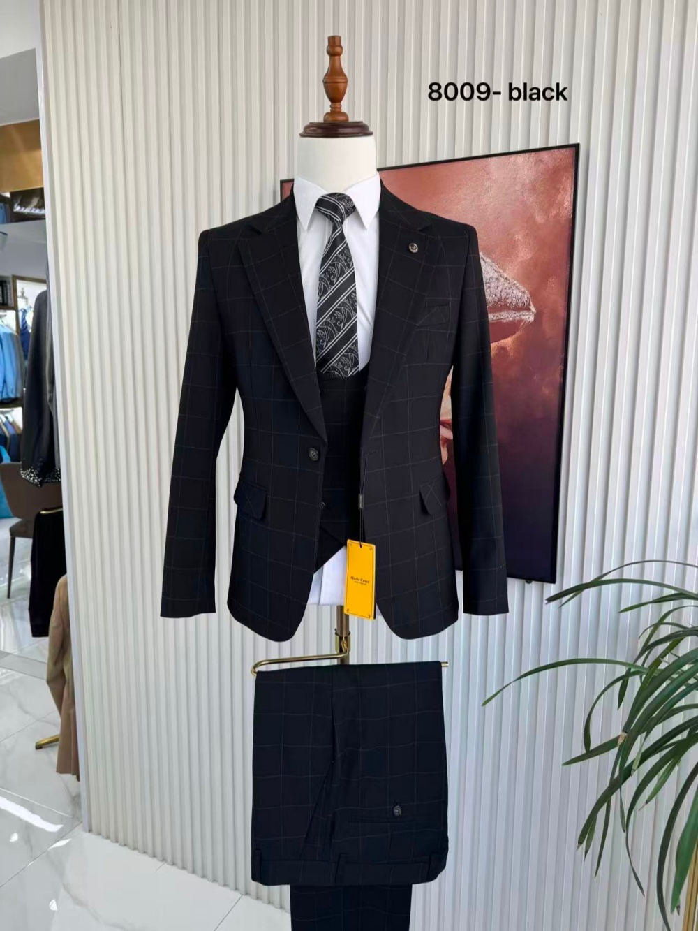 Men's Plaid Tuxedo 3 Pieces Ja – Men Formal Wear Pants Bewertung und Preis
