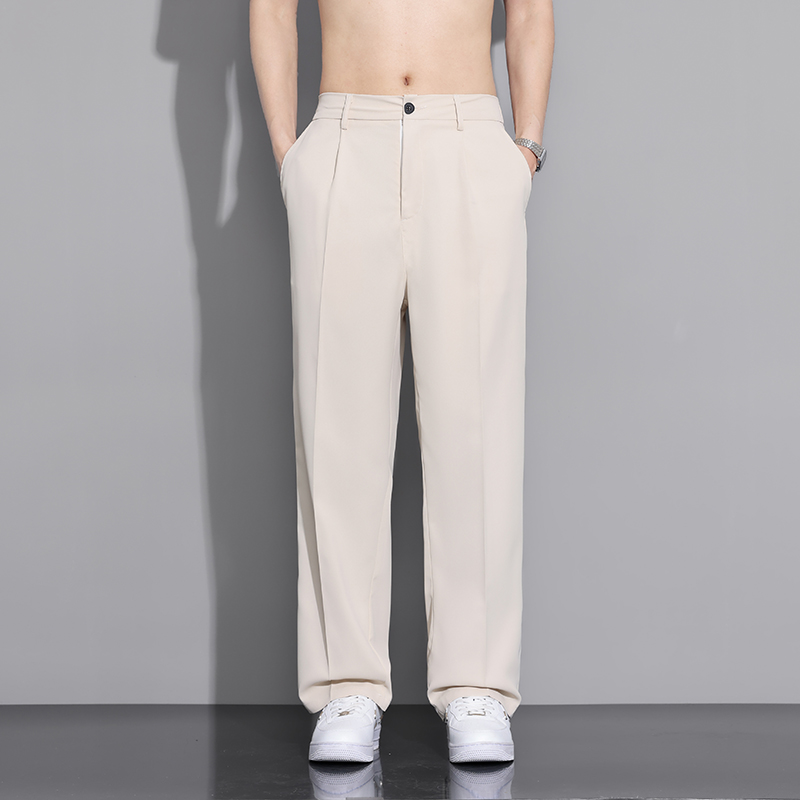 Beige Suit Pants Men Loose Fit – Korean Men Formal Wear Bewertung und Preis