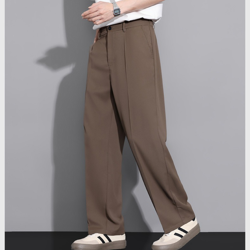 Beige Suit Pants Men Loose Fit – Korean Men Formal Wear Bewertung und Preis