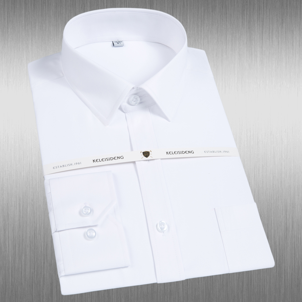 White Solid Color Men's Long S – Men Formal Office Wear Shirts Bewertung und Preis