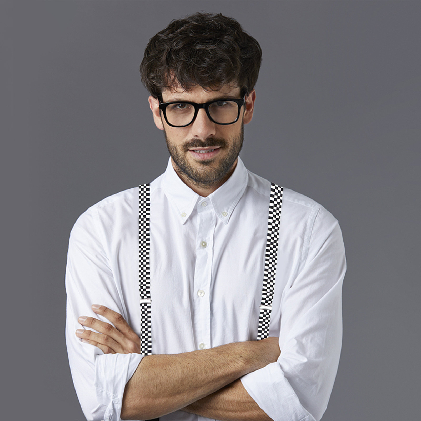 Black White Checkered Y-Back S – Suspender Clip Formal Bewertung und Preis