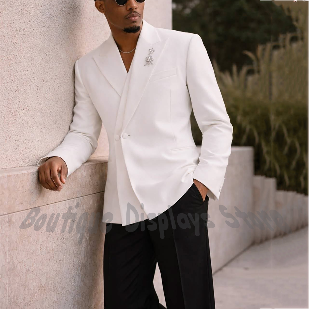 Fashion Design Men's Suit Whit – Men Formal Wear For Dinner Bewertung und Preis