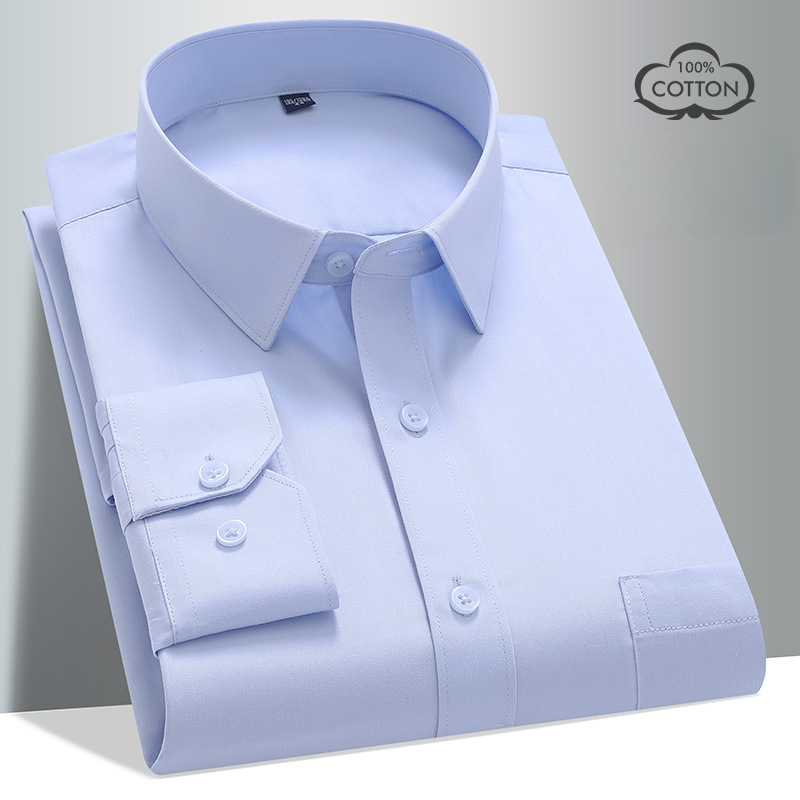 8XL 100 Cotton Long Sleeve Shi – Men Formal Office Wear Shirts Bewertung und Preis