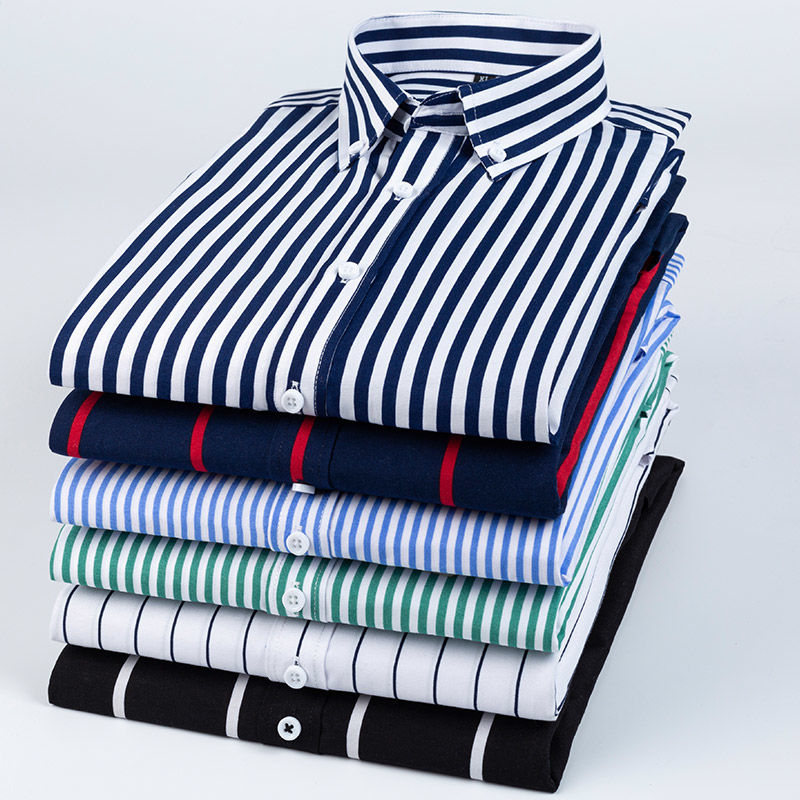 Mens Dress Shirts Striped Long – Korean Men Formal Wear Bewertung und Preis
