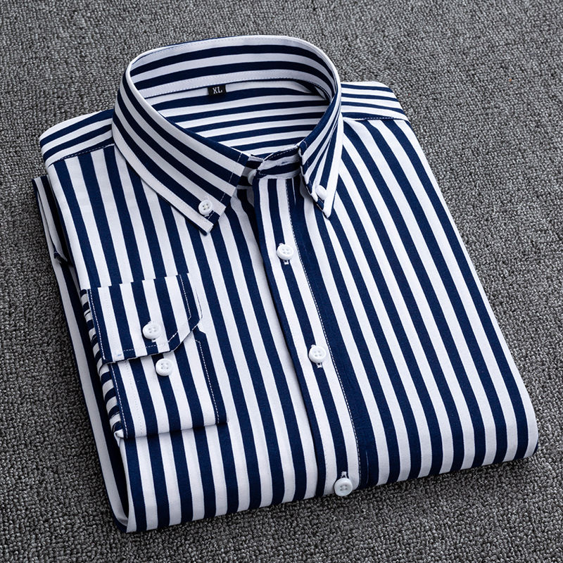 Mens Dress Shirts Striped Long – Korean Men Formal Wear Bewertung und Preis