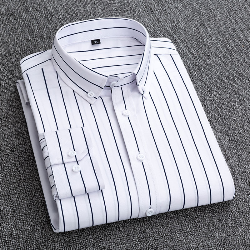 Mens Dress Shirts Striped Long – Korean Men Formal Wear Bewertung und Preis