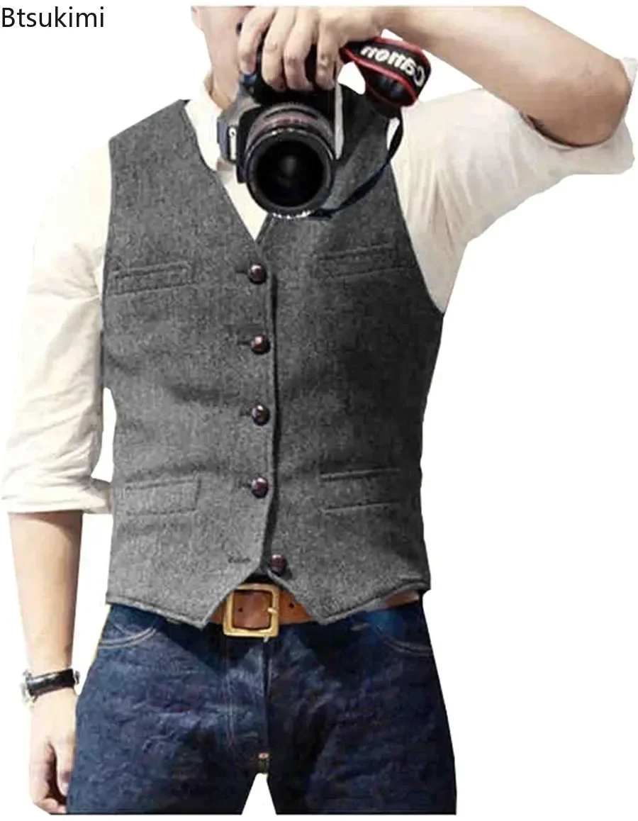 2026 Men's Vintage V Neck Suit – Men'S Formal Wear Waistcoat Bewertung und Preis