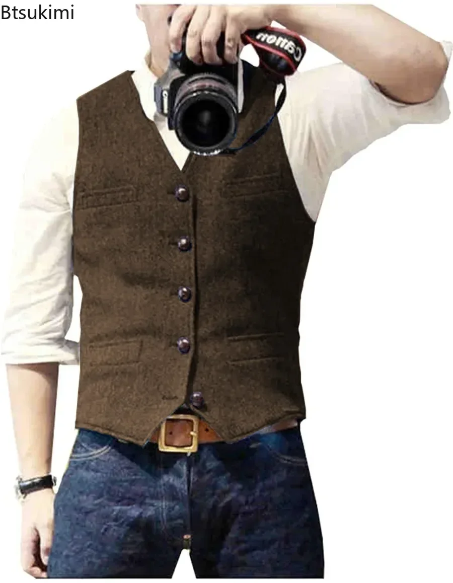 2026 Men's Vintage V Neck Suit – Men'S Formal Wear Waistcoat Bewertung und Preis
