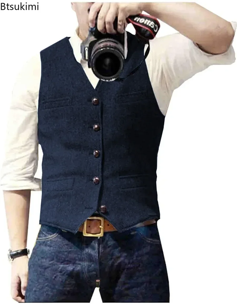2026 Men's Vintage V Neck Suit – Men'S Formal Wear Waistcoat Bewertung und Preis