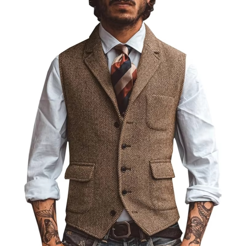 Retro Tweed Men's Vest Herring – Men'S Formal Wear Waistcoat Bewertung und Preis