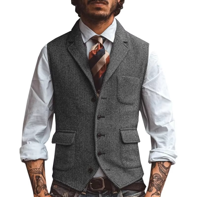 Retro Tweed Men's Vest Herring – Men'S Formal Wear Waistcoat Bewertung und Preis