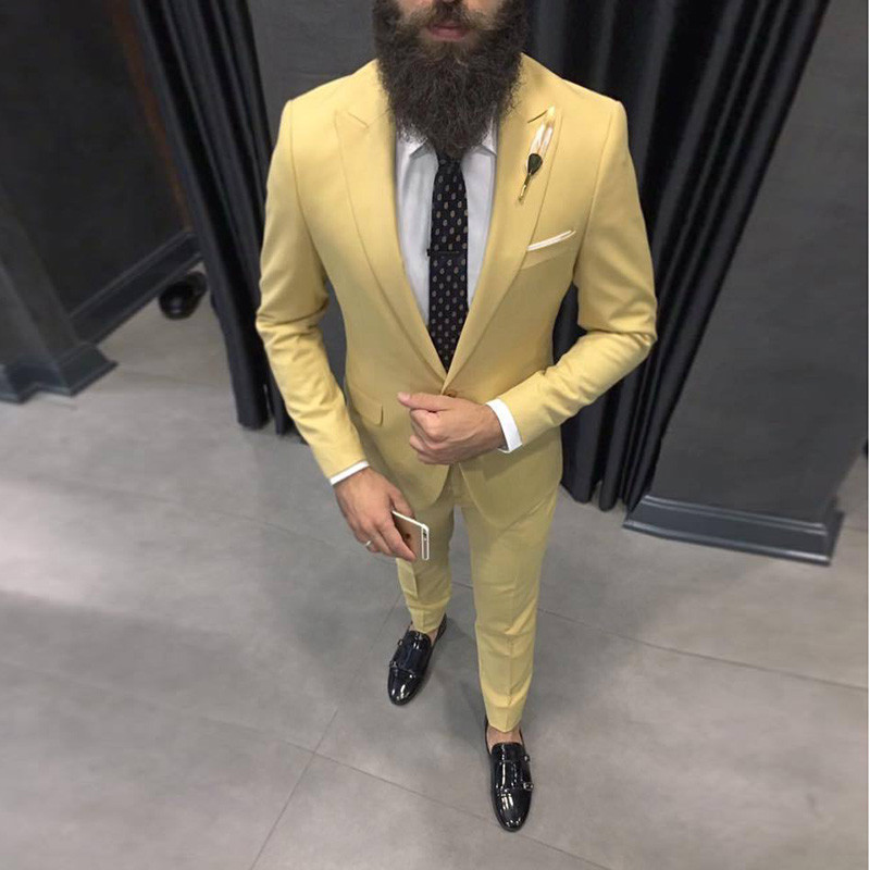 2025 Latest Yellow Men Suits f – Men Formal Wear For Dinner Bewertung und Preis