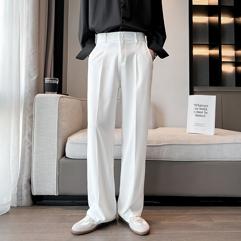 Black White Suit Pants Men Sli – Korean Men Formal Wear Bewertung und Preis