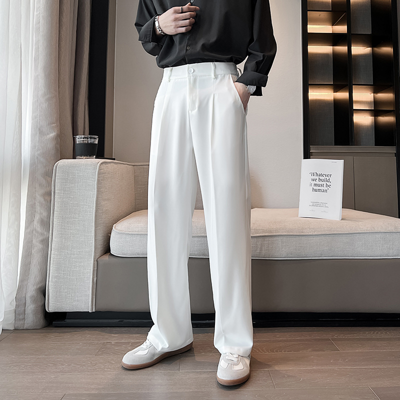 Black White Suit Pants Men Sli – Korean Men Formal Wear Bewertung und Preis