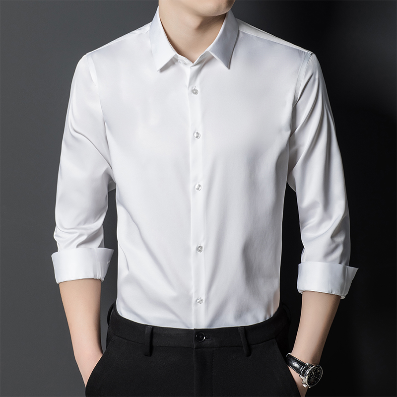 Men's Mulberry Silk Shirt Clas – Men Formal Office Wear Shirts Bewertung und Preis