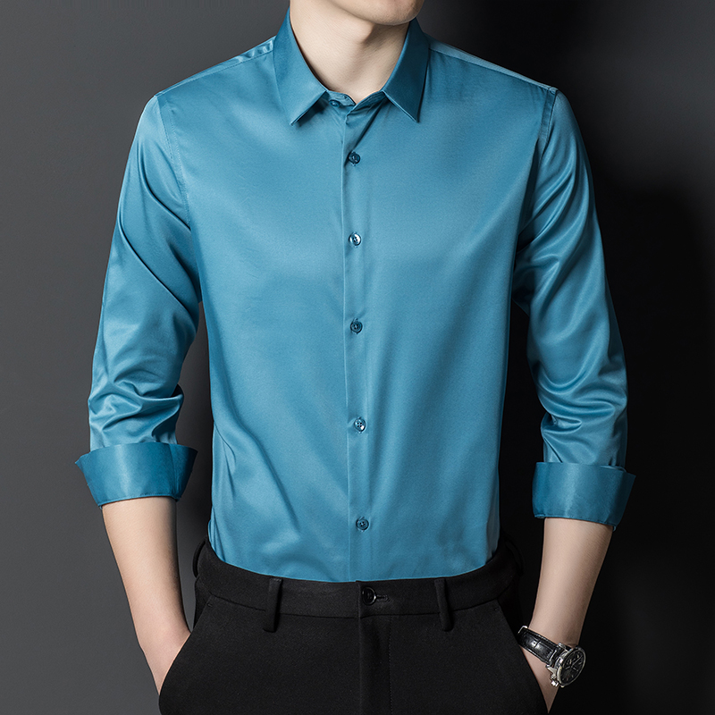 Men's Mulberry Silk Shirt Clas – Men Formal Office Wear Shirts Bewertung und Preis