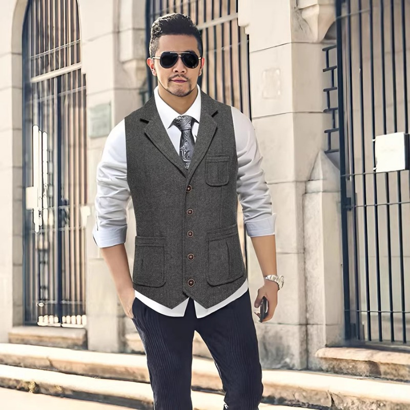 Men's Herringbone Tweed Suit V – Men'S Formal Wear Waistcoat Bewertung und Preis