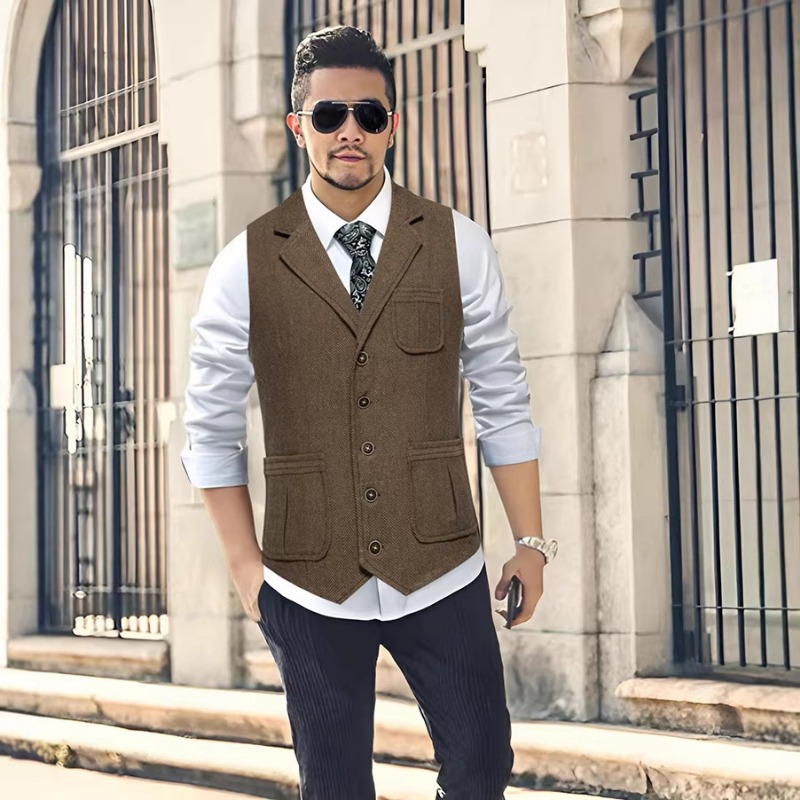 Men's Herringbone Tweed Suit V – Men'S Formal Wear Waistcoat Bewertung und Preis
