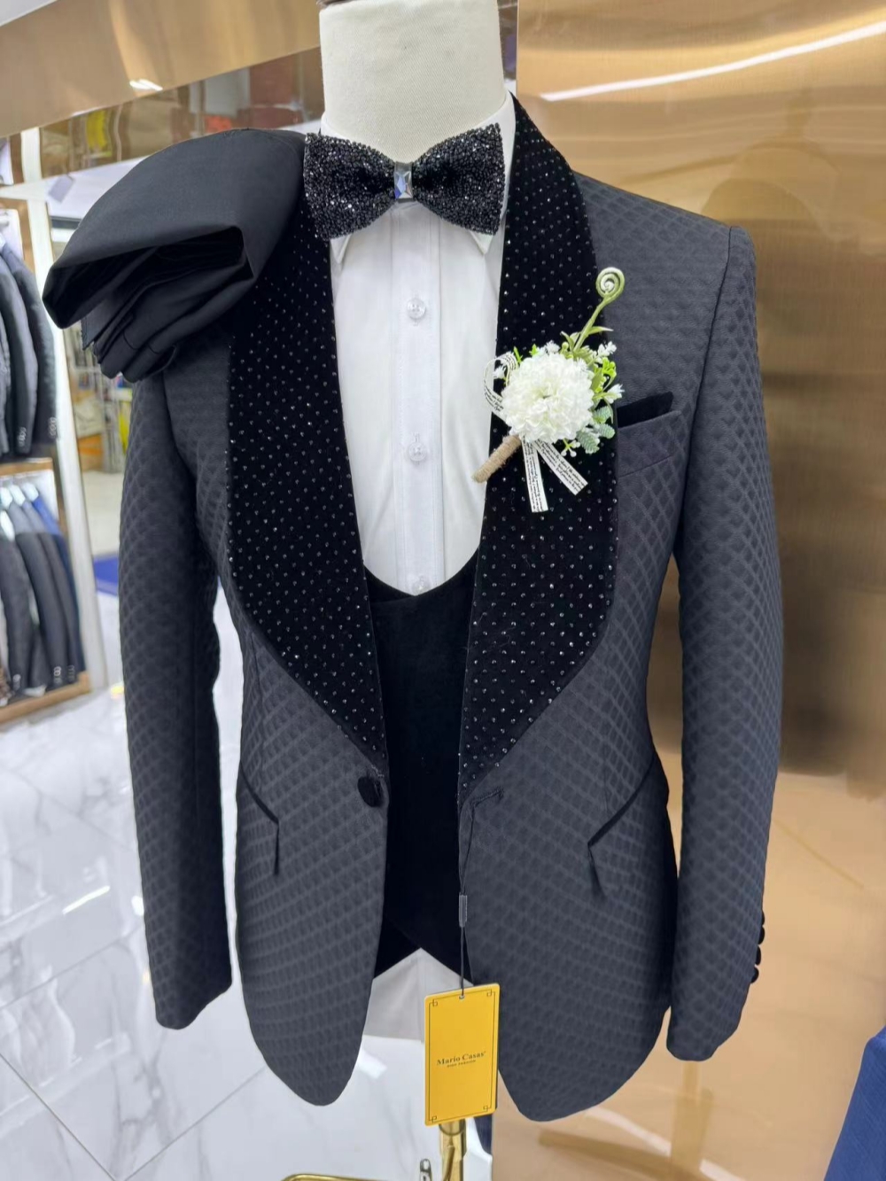 New Luxurious Beaded Tuxedo 3  – Men Formal Wear Pants Bewertung und Preis
