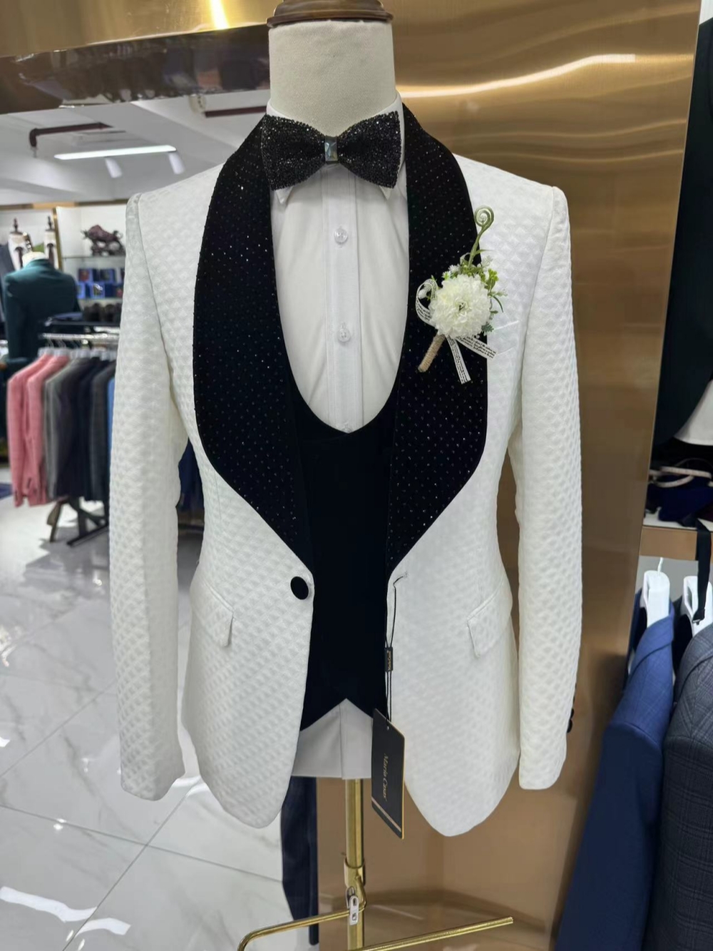 New Luxurious Beaded Tuxedo 3  – Men Formal Wear Pants Bewertung und Preis