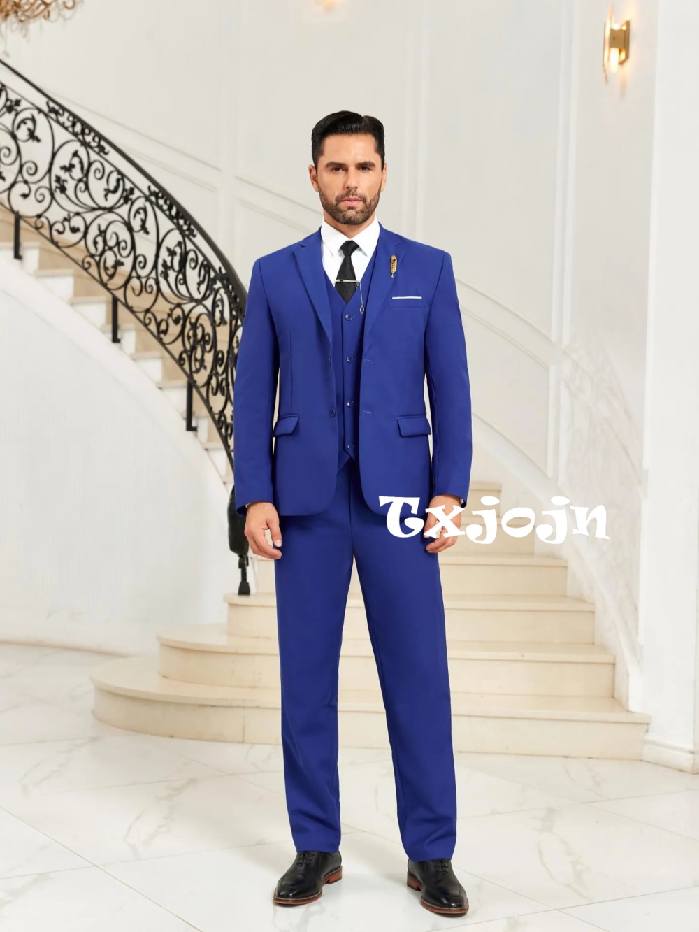 New Blue Men's Slim Fit Suits  – Men Formal Wear Blue Bewertung und Preis