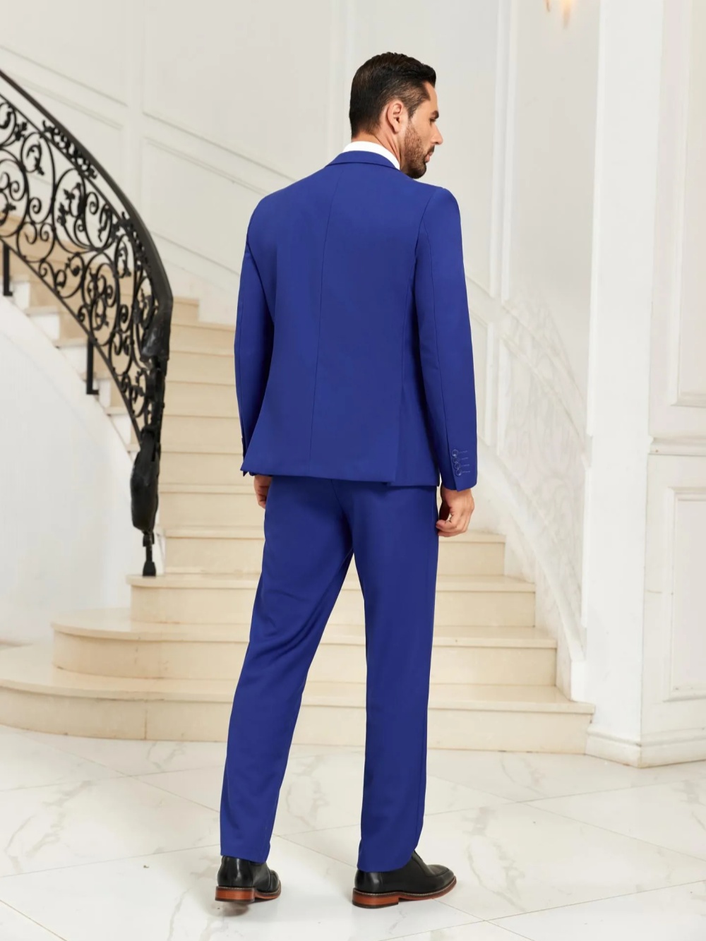 New Blue Men's Slim Fit Suits  – Men Formal Wear Blue Bewertung und Preis