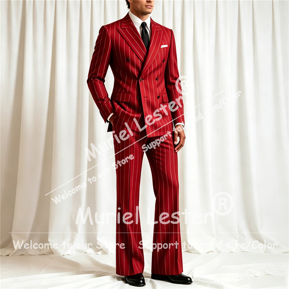Elegant Stripes Suit Men 2 Pie – Men'S Used Formal Wear Bewertung und Preis