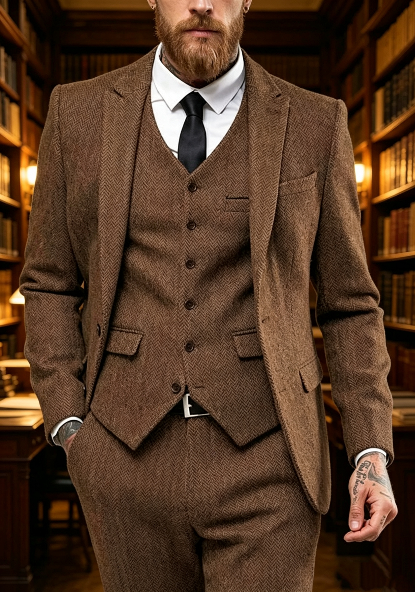 Dark Brown Wool Tweed Winter S – Men'S Used Formal Wear Bewertung und Preis