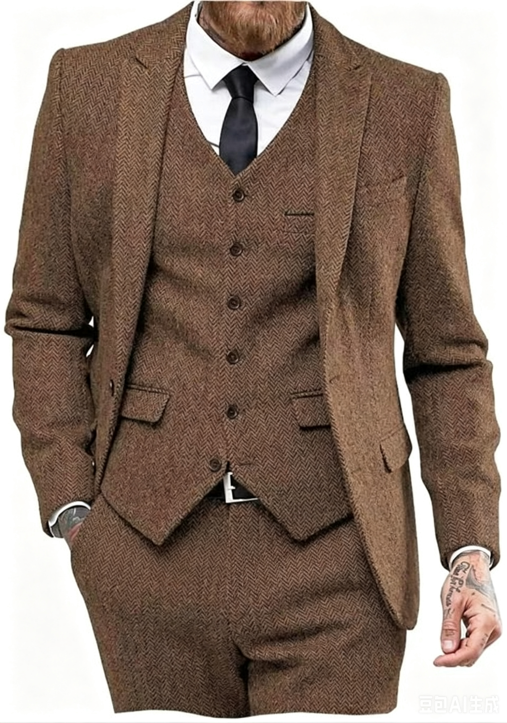 Dark Brown Wool Tweed Winter S – Men'S Used Formal Wear Bewertung und Preis