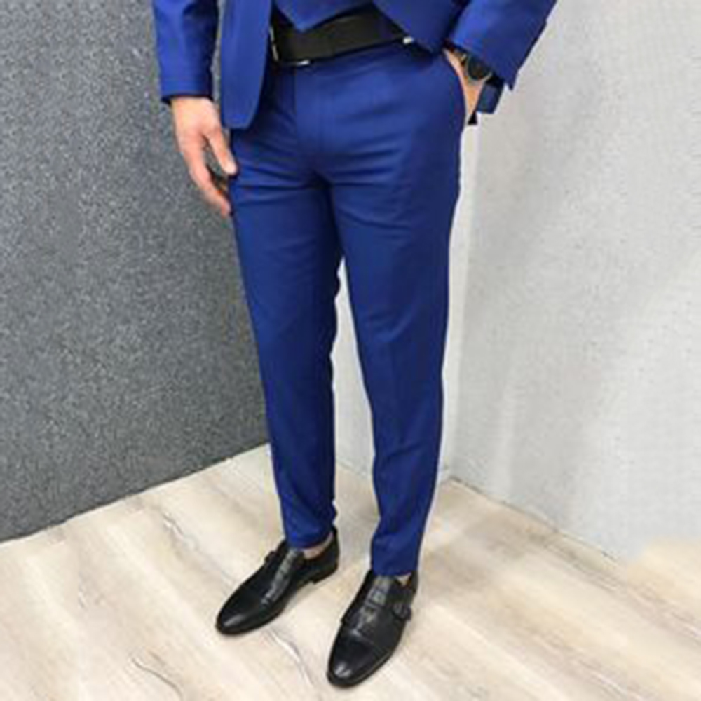 Groom Wear Navy Blue Suit Peak – Men Formal Wear Blue Bewertung und Preis