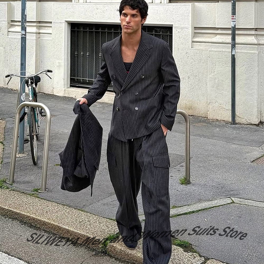 Elegant Man Suit Pinstripe Dou – Men Formal Wear Pants Bewertung und Preis