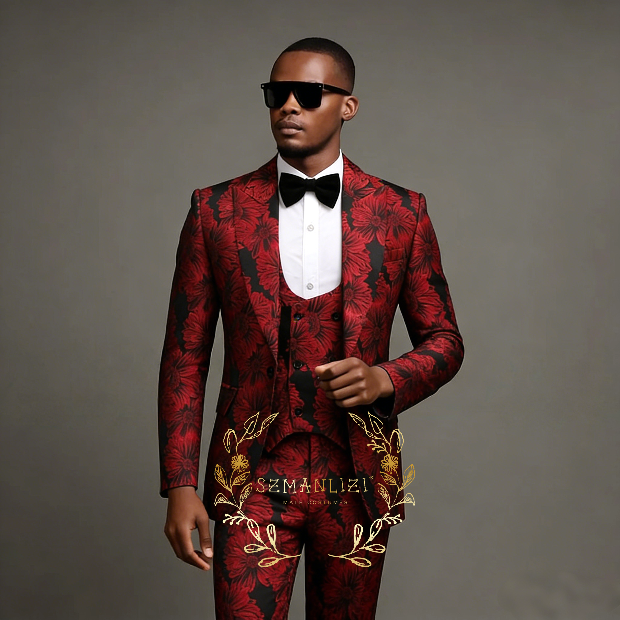 2026 Floral Men's Suits Groom  – Men Formal Wear Pants Bewertung und Preis