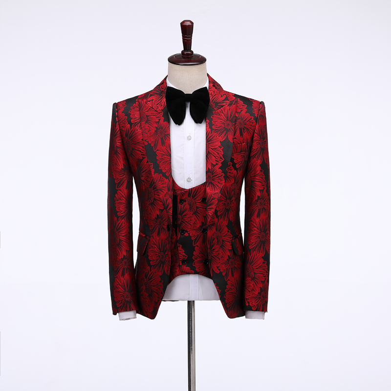 2026 Floral Men's Suits Groom  – Men Formal Wear Pants Bewertung und Preis