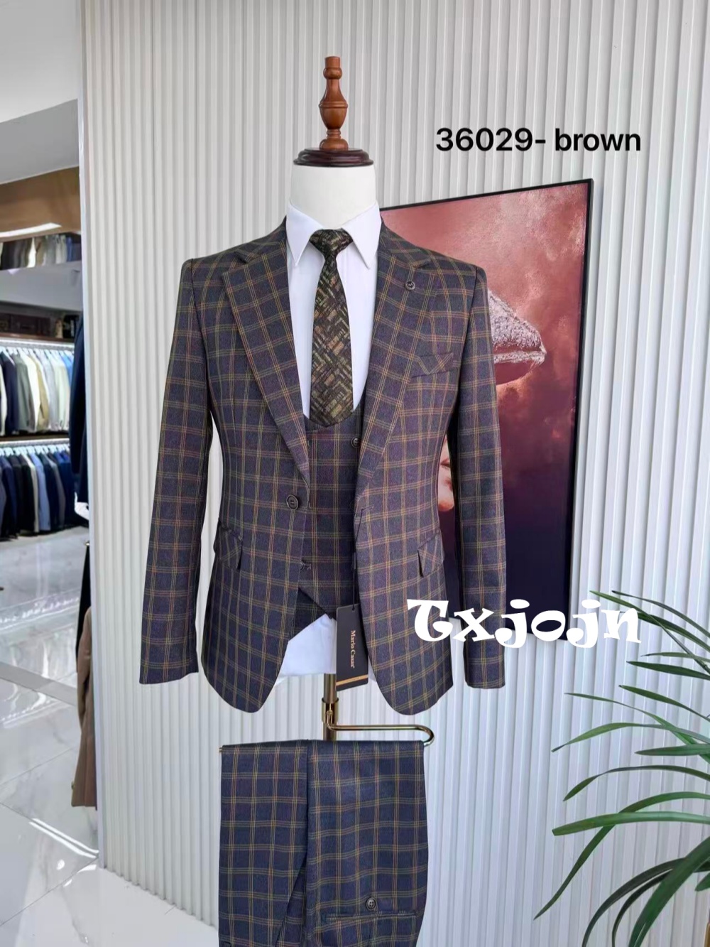 Plaid Men's Handsome Suit Set  – Men Formal Wear Sale Bewertung und Preis