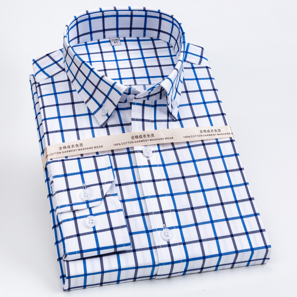 Men's Plaid Spread Collar Wrin – Men Formal Office Wear Shirts Bewertung und Preis