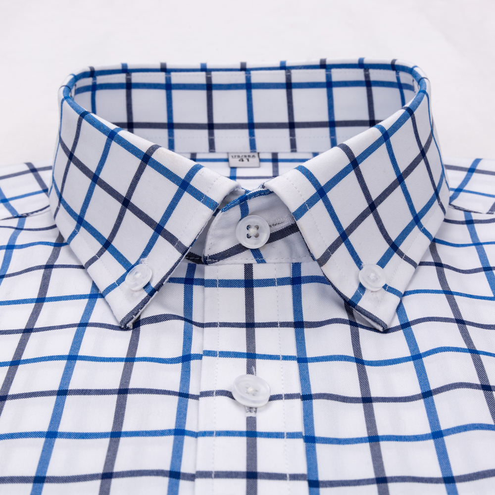 Men's Plaid Spread Collar Wrin – Men Formal Office Wear Shirts Bewertung und Preis